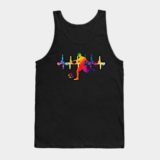 Soccer Player Boys Kids Youth Men Colorful Heartbeat Tie Dye Tank Top